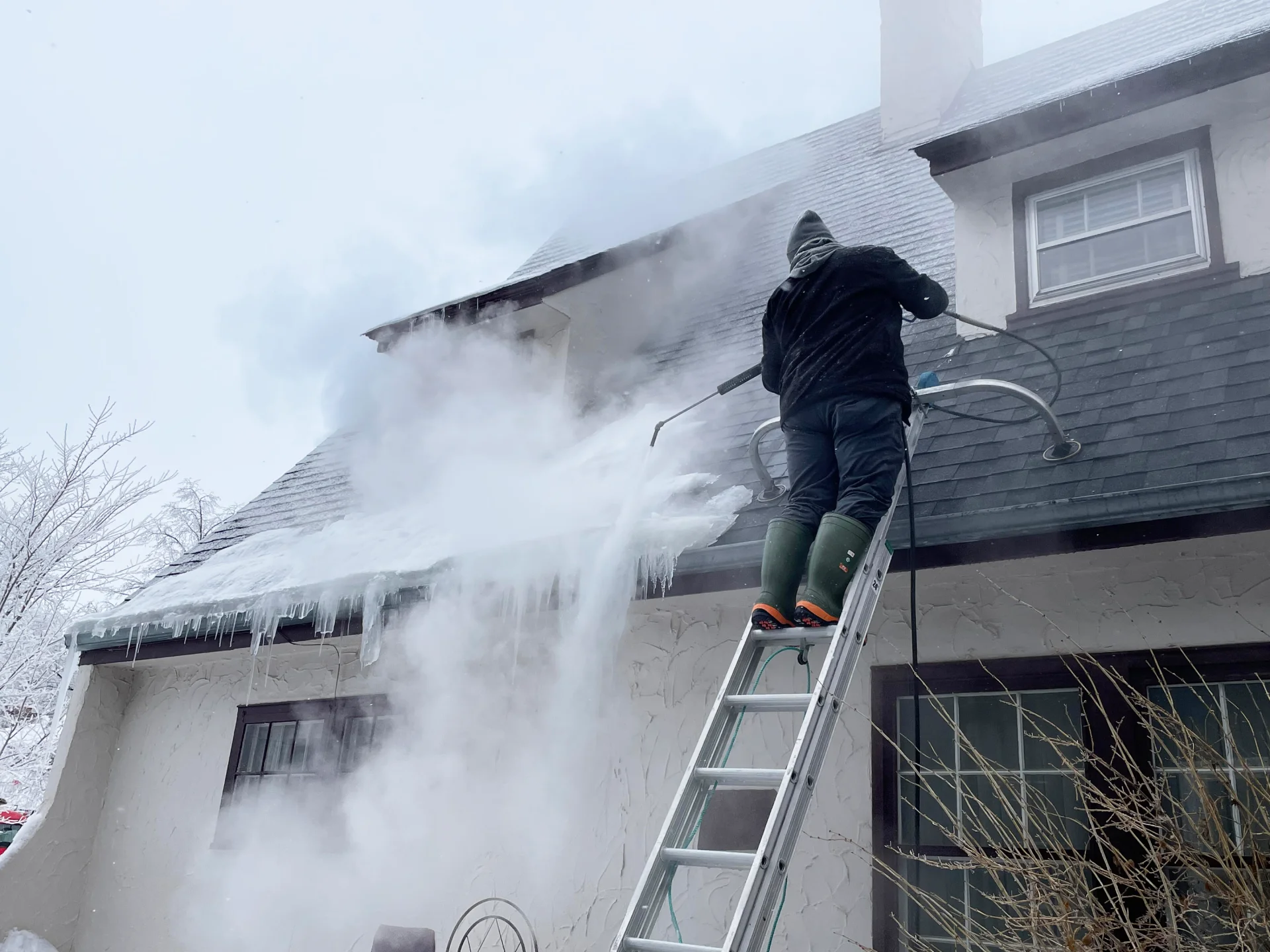 Ice Dam Steaming about us 1